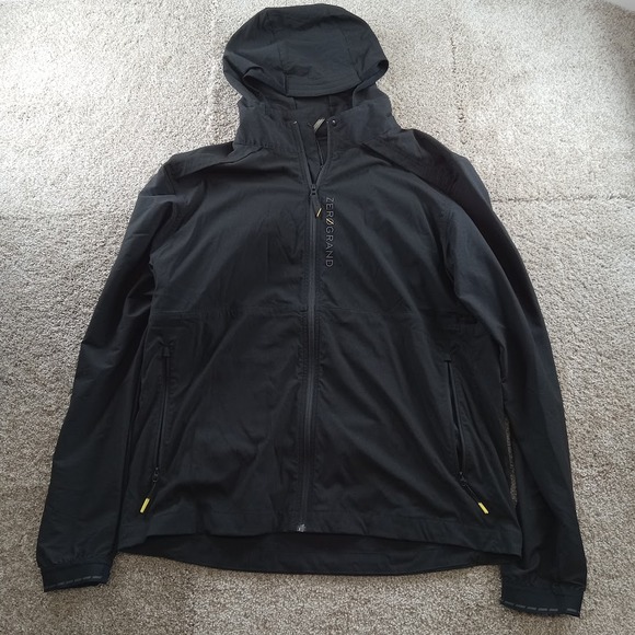 Cole Haan‎ Zerogrand Jacket Mens XL Black Packable Running Nylon